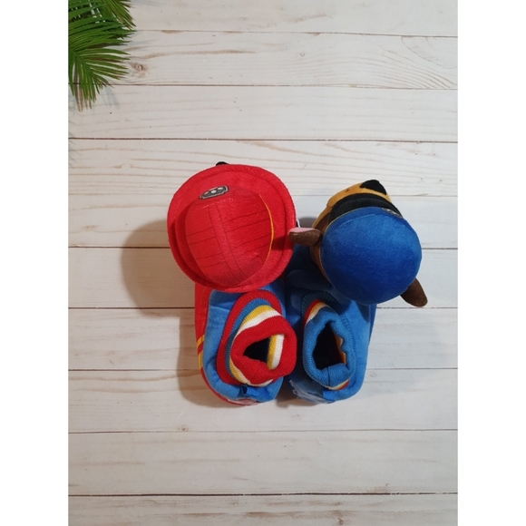 Paw Patrol Light Up Slippers, Toddler Warm Plush House Shoes, Chase & Marshall - Picture 6 of 9